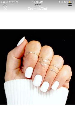 5pcs/Set silver Midi Rings