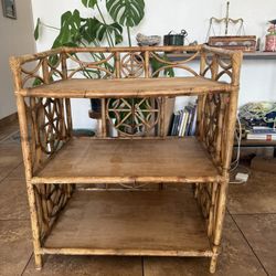 Mid Century Rattan Shelf