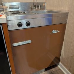 Vintage King Kitchenette 1969 - Sink + Refrigerator Stove, Tiny House, Cabin, RV