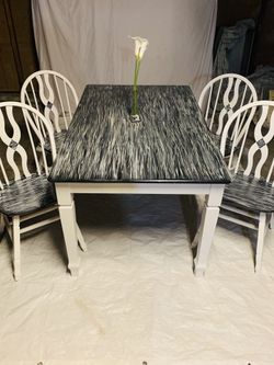 Refurbished real wood table and chairs