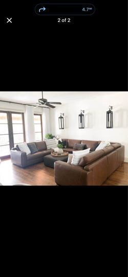 🔥 Natuzzi 7-Piece Modular Sectional – 100% Italian Leather (Luxury Piece)