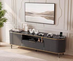 New 70" TV Stand with Power Outlet for TVs up to 80" - Entertainment Center with Storage Drawer,