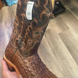 Brand New Chocolate Caiman (W)ide Size 8 Men’s Cowboy Boots