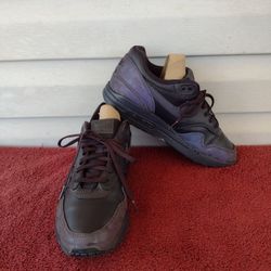 Nike Air Max 1 LX LUX Logo Print Women's Shoes Oil Grey 917691-001 size 9.5