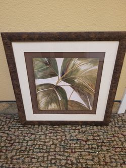 18x18 PALM  FRAMED WALL ART