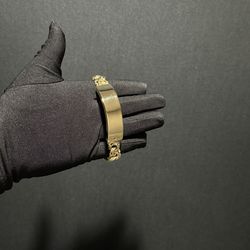 14K Gold filled chino link name plate ID bracelet