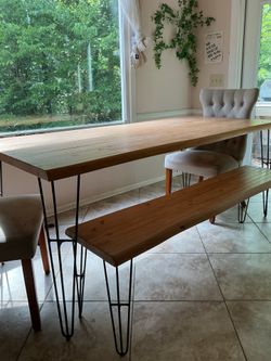 Dining table and chairs