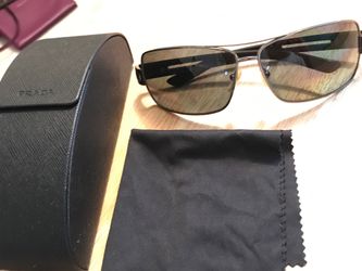 Prada SPR 54I Sunglasses Gunmetal 5AV-5Z1 Polarized Shades