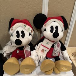 Mickey And Mini Mouse In Christmas Outfit - New With Tag - Price For Set Of 2