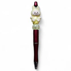 Labubu Beaded Ballpoint Twist Pen Yellow