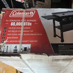 Coleman 4 Stainless Steel Burners 36 Inch Outdoor Griddle - NEW