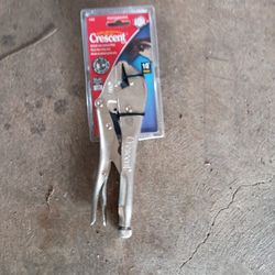 New Crescent Straight Jaw Locking Pliers 10"