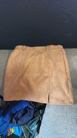 Tan Suede Mini Skirt