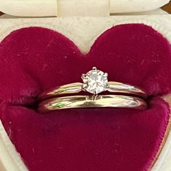 Vintage .25 Solitaire Diamond Love Story Brand Wedding Ring