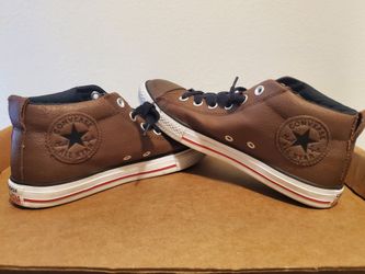 Converse All Star Brown Leather Shoes  YOUTH 