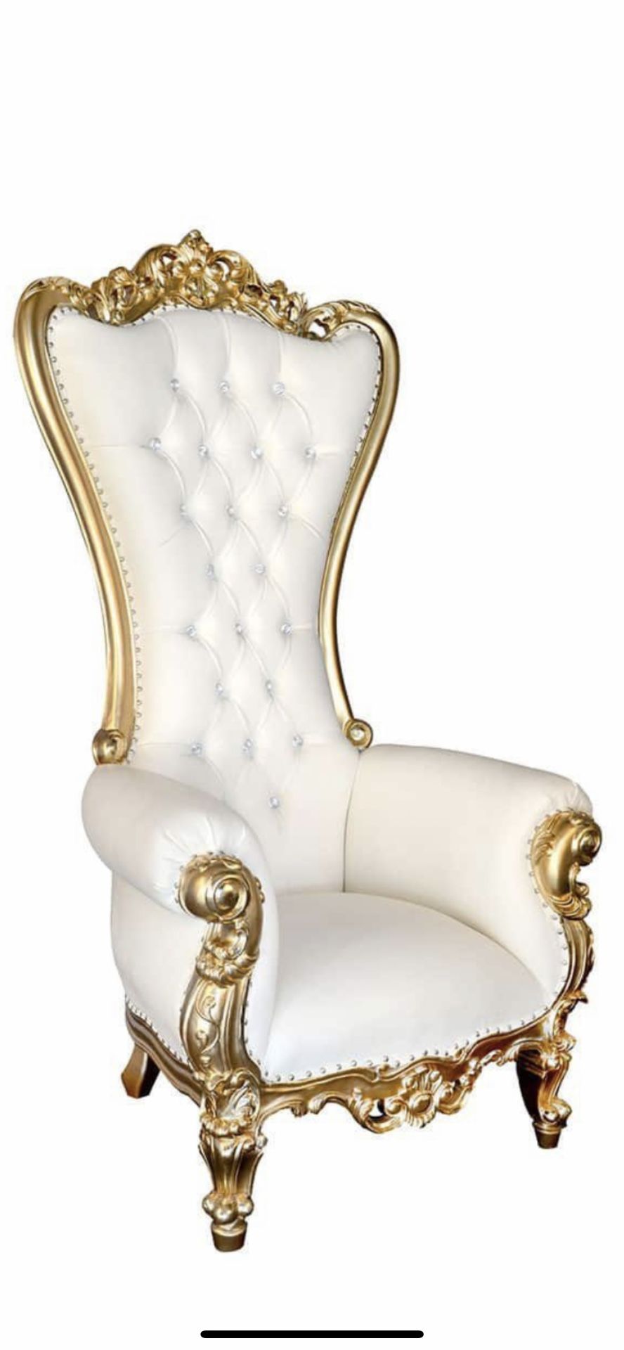 Throne Chair (White With Gold Rim And  Red With Wood Rim)