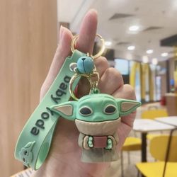 Baby Yoda Star Wars Disney Keychain Keyring Pendant Bag Holding A Water Cup V04 