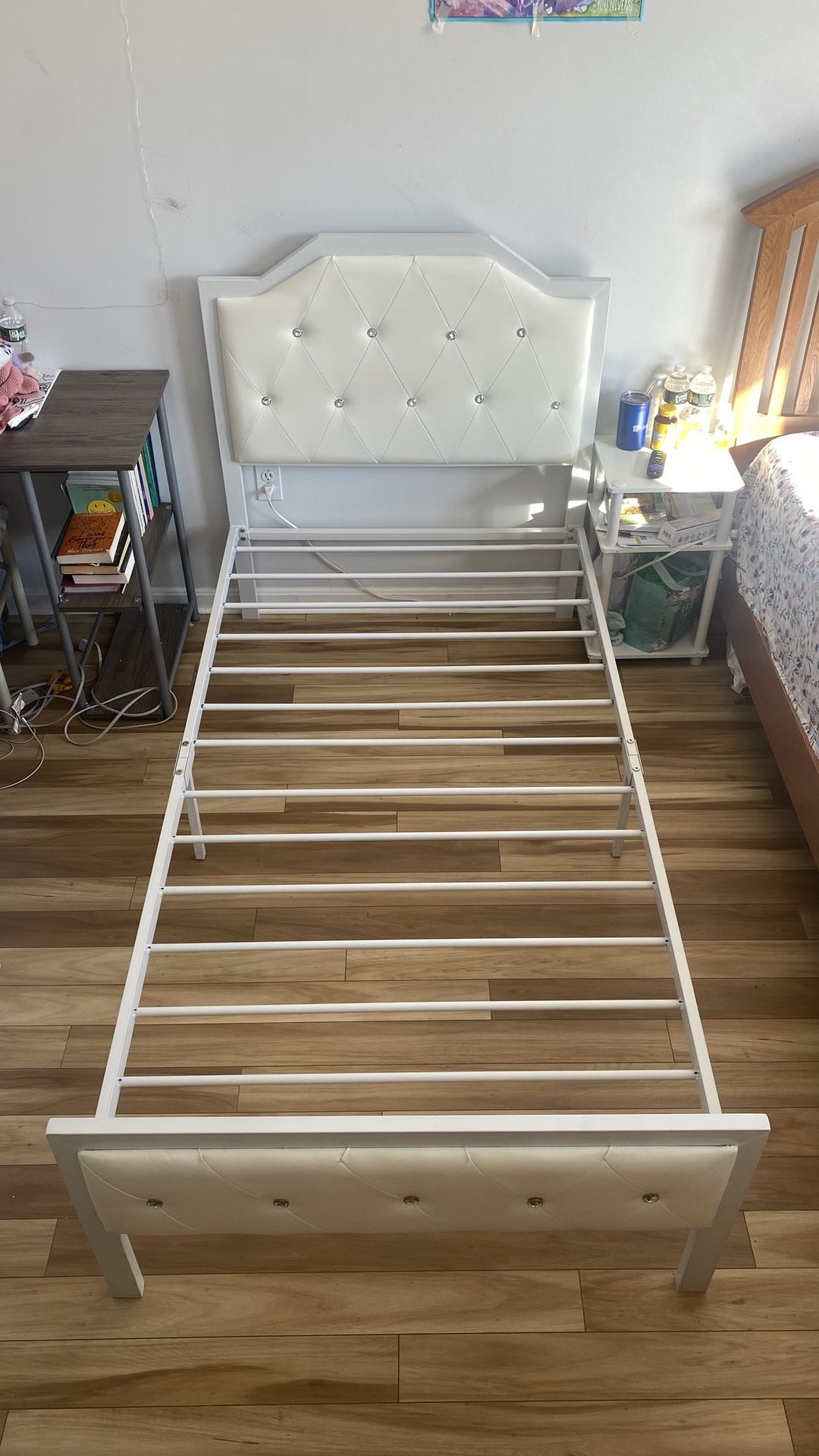 White Twin bed frame—Great condition