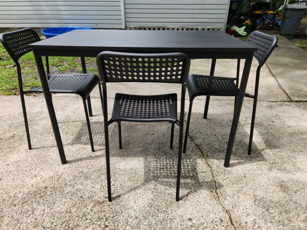 Black Ikea Table And 3 Chairs DELIVERY AVAILABLE
