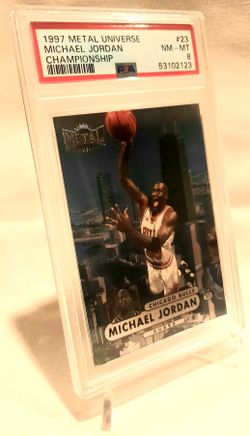 PSA 8 1997-98 Fleer Metal Universe Championship Michael Jordan #23 Super Clean - Chip Free!