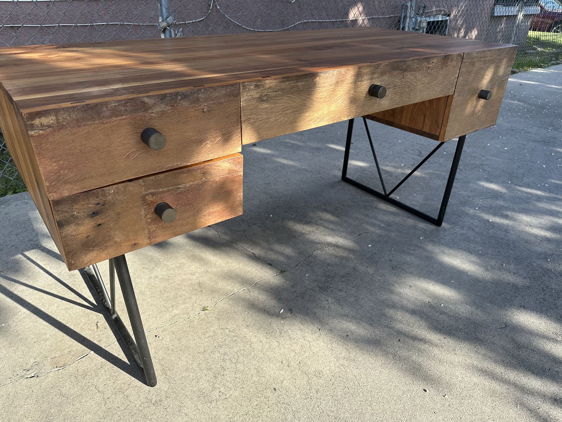 Crate And BarrelRustic Reclaimed Wood Desk.