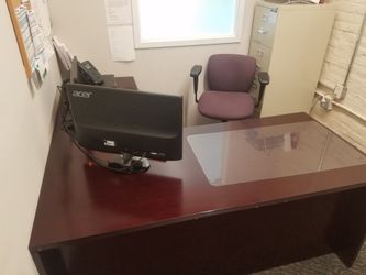 Office desk with a cheer