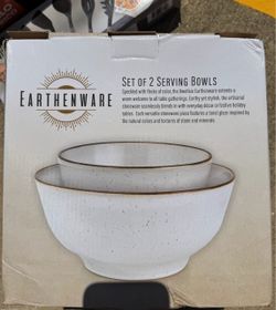 Earthenware Set of 2 Serving Bowls