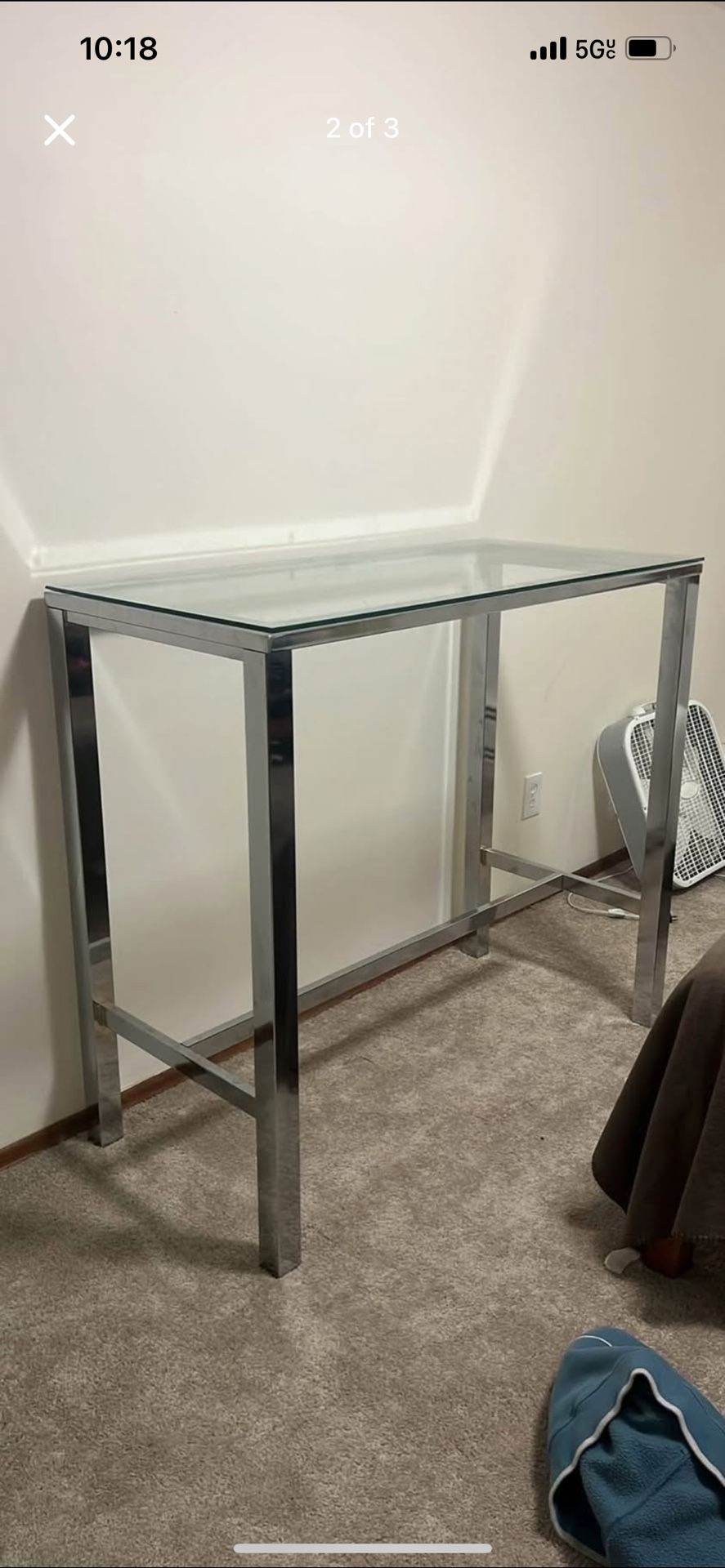 FREE Metal table With Glass Top