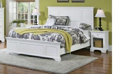 New in box Queen bed frame white mattress not included