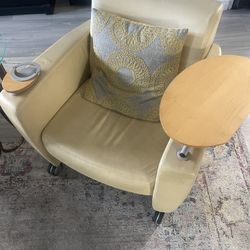 Light Yellow Leather Chair 