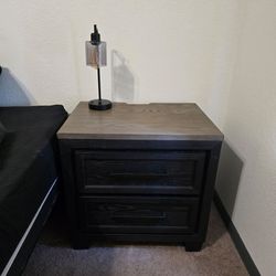 Ashley Furniture Foyland Nightstand - Modern Two-Tone / Dual USB Ports