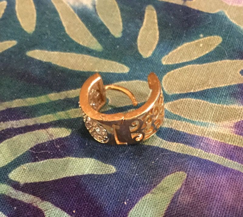 Gold cuff earring with stones, gold plated, please also see my other offers