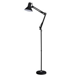 72" Tall Floor Black Swing Arm Adjustable Angle Metal Floor Lamp