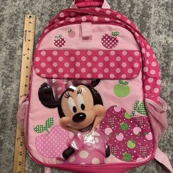 Disney Minnie Mouse Pink Backpack, Used