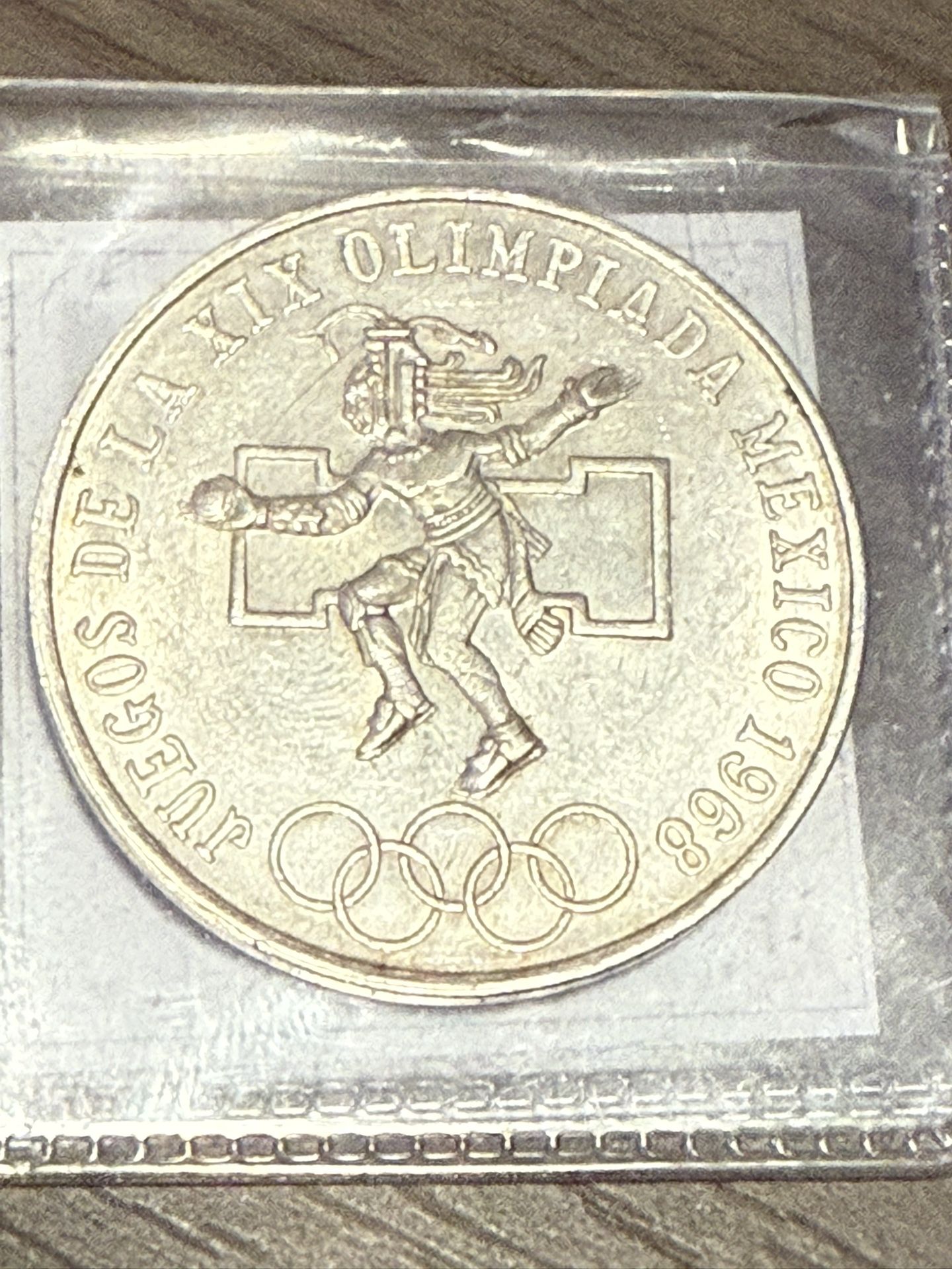 1968 Mexico 25 Pesos Coin Featuring Olympics Reverse 