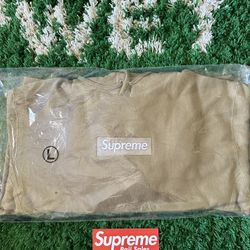 Supreme Box Logo FW23 Hooded Sweatshirt Dark Sand Size Large