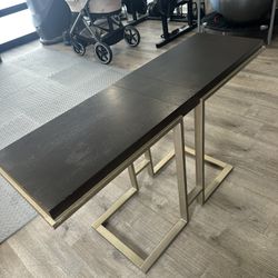 Custom Side Table Brown With Gold Furniture 