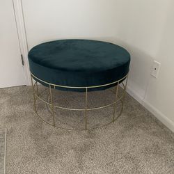 Velvet Teal ottoman 