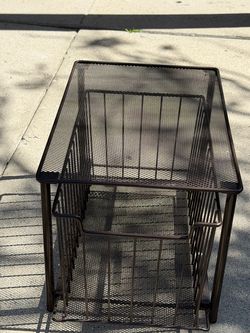 Black Metal Mesh Storage Organizer – $10