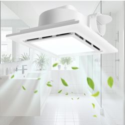 9.8" Panel Bathroom Exhaust Fan with Light, Bathroom Ventilation Fan with 12W 6500K LED Light, 120 CFM 1.0 Sones Low Noise, 4 Inch Duct Quiet Square F
