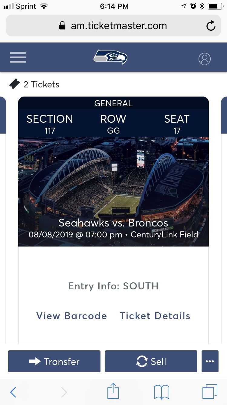 am ticketmaster seahawks