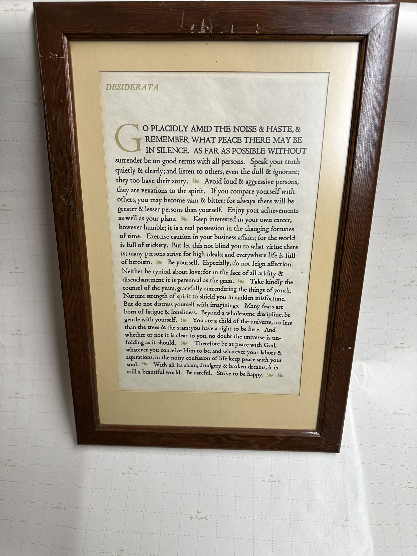 "Desiderata” Framed and Matter Print