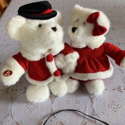 Christmas Singing Bears Mr & Mrs