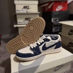 Size 8.5 Pretty Blue Ahh Khaki Travis Scottssss Nike Off White Colllaaabbssss :3 