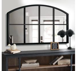 New!✨ Beautiful arched window pane farmhouse wall mirror.