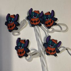 Disney Halloween Stitch  Pumpkin Straw Topper NEW