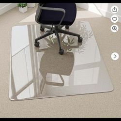 46" x 55" Tempered Glass Office Chair Mat for Carpet or Hard Floor Protection