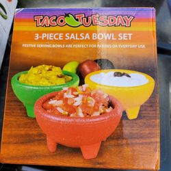 Taco Tuesday  3 piece salsa bowl set