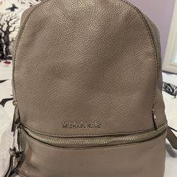 Michael Kors Pebbled Leather Backpack Purse – Taupe