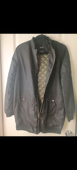 Black longline bomber jacket! Medium/ $10 o.b.o